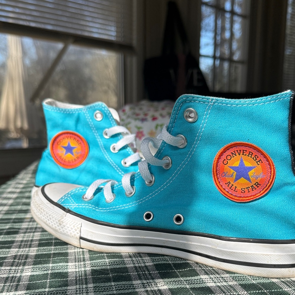 Converse Kids High-Top Sneakers - Teal and Orange